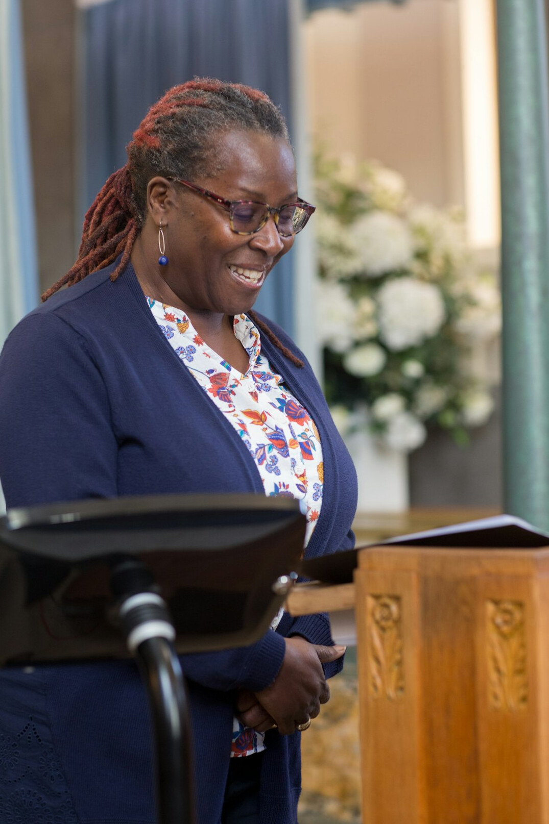 woman giving speech